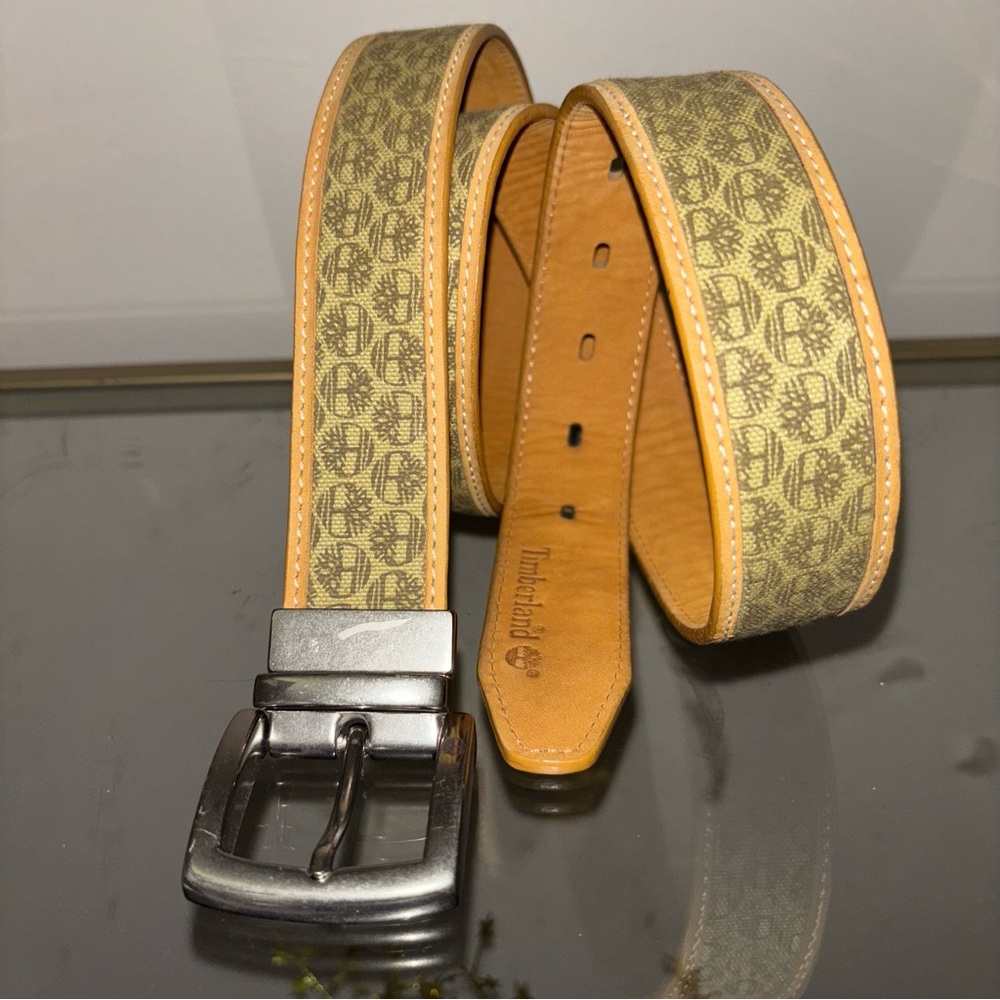 Vintage Timberland Tan and Brown Men's Belt